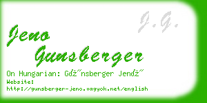 jeno gunsberger business card